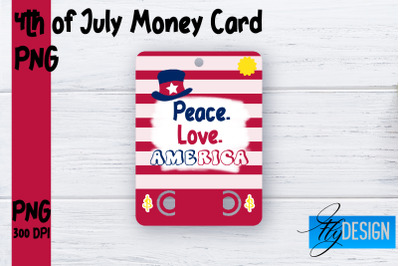 Patriotic Money Card PNG Design | 4th of July Money Holder | USA PNG