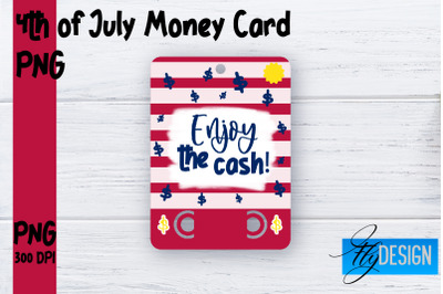 Patriotic Money Card PNG Design | 4th of July Money Holder | USA PNG