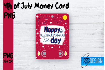 Patriotic Money Card PNG Design | 4th of July Money Holder | USA PNG