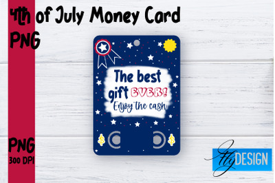 Patriotic Money Card PNG Design | 4th of July Money Holder | USA PNG