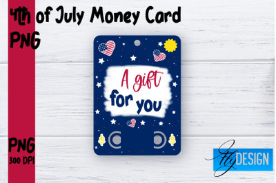 Patriotic Money Card PNG Design | 4th of July Money Holder | USA PNG