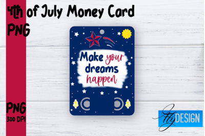 Patriotic Money Card PNG Design | 4th of July Money Holder | USA PNG