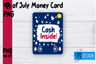 Patriotic Money Card PNG Design | 4th of July Money Holder | USA PNG