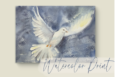 White Dove - Watercolor Print