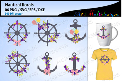 Nautical floral clip art