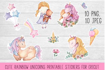 Cute Unicorn Printable Stickers For Kids