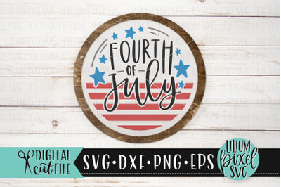 Fourth of July Round Frame - Fourth of July SVG
