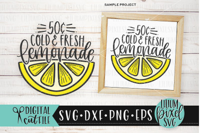 Fresh Lemonade Round Frame Sign - Summer SVG