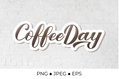 International Coffee Day calligraphy lettering