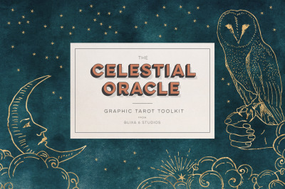 The Celestial Oracles Graphic Tarot Toolkit:  SVG, PNG &amp;amp;  JPG Clipart