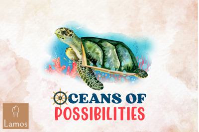 Sea Turtle Oceans Of Possibilities PNG