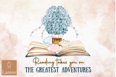 Reading Book Great Adventure Sublimation