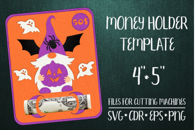 Gnome and Spider Halloween Card| Money Holder Template