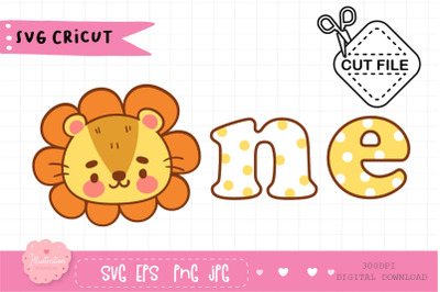 Happy first birthday with lion SVG sublimation