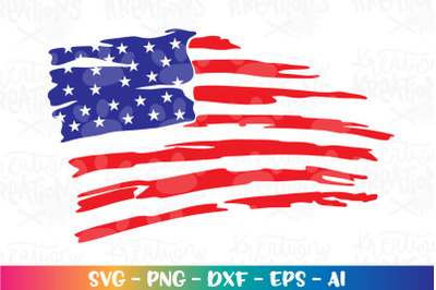 4th of July SVG Distress American Flag
