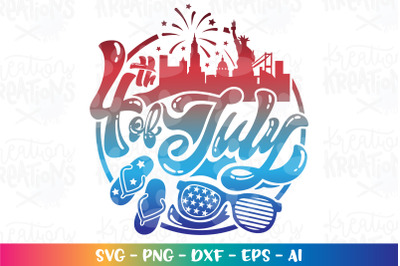 4th of July SVG Fourth of July Emblem