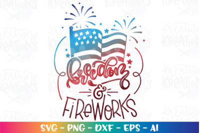 4th of July SVG Freedom and Fireworks