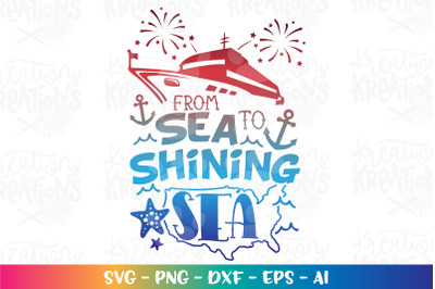 4th of July SVG From Sea to Shining Sea DUP