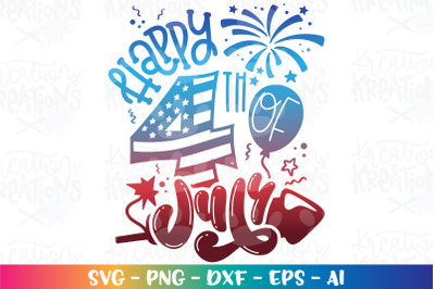 4th of July SVG Happy 4th of July