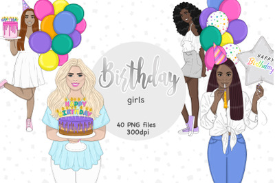 Birthday Girl Clipart PNG | Birthday Party Clipart PNG