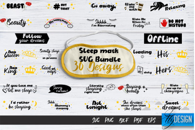 Sleep Mask SVG Bundle | Mask SVG | Funny Sleep Mask Quotes v.1