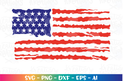 4th of July SVG USA Flag Distress
