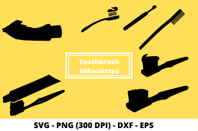 Toothbrush and Toothpaste Cut Files SVG