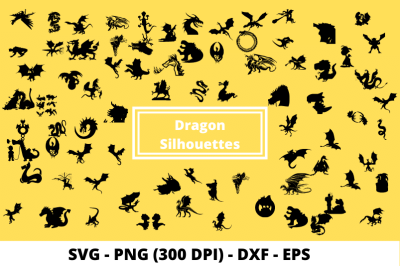 SVG Cut Files of Dragons