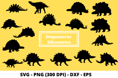 SVG Cut Files of Stegosaurus Dinosaurs