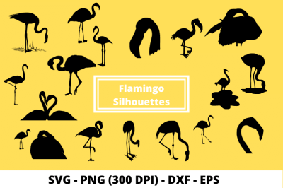 SVG Cut Files of Flamingos