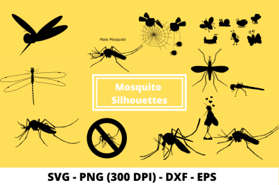 SVG Cut Files of Mosquitos