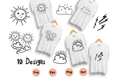 10 Designs Weather Illustration SVG PNG EPS DXF