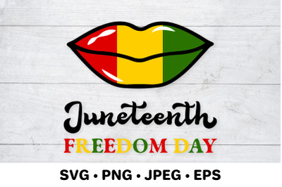 Juneteenth SVG, Black girl lips. African American holiday