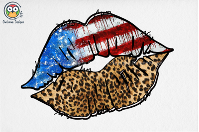 American Lips Sublimation Design