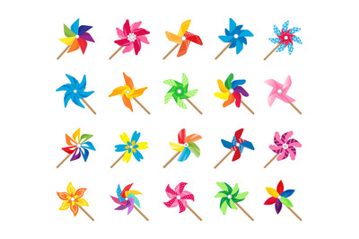 Pinwheel toy. Cartoon paper windmill colorful baby toy rotated by wind