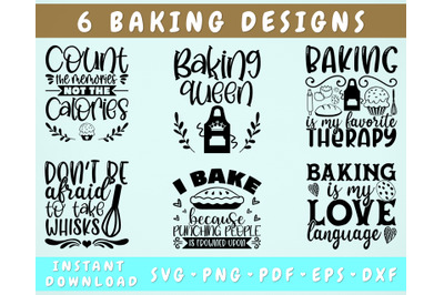 Baking Quotes SVG Bundle, 6 Designs, Baking Sayings SVG, Pot Holder SV