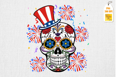 Skull American Flag USA 4th Of July