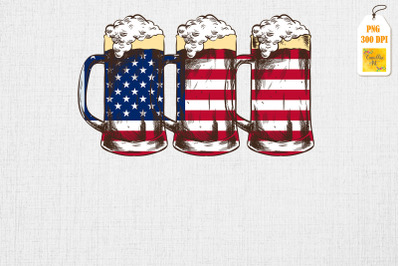 Beer American Flag 4th of July USA