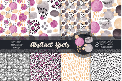 Abstract Spots Watercolor Patterns PNG, JPG