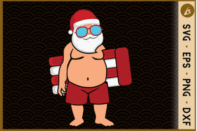 Santa Summer Swimsuit Christmas In July