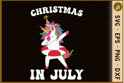 Xmas In July Unicorns Summer Vacation