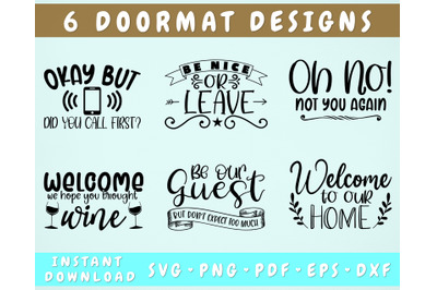 Doormat SVG Bundle&2C; 6 Designs&2C; Doormat Quotes SVG&2C; Welcome To Our Home