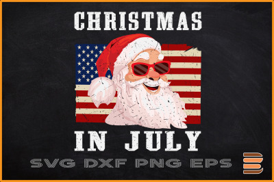 Christmas In July Santa 4th of July