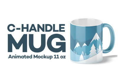 C-Handle Mug Animated Mockup 11oz