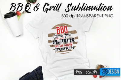BBQ &amp; Grill T-Shirt Sublimation Design | Fathers Day T-Shirt Design
