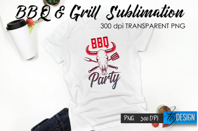 BBQ &amp; Grill T-Shirt Sublimation Design | Fathers Day T-Shirt Design