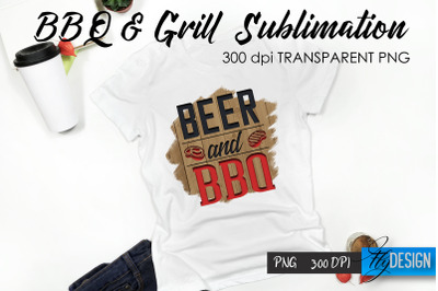 BBQ &amp; Grill T-Shirt Sublimation Design | Fathers Day T-Shirt Design