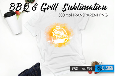 BBQ &amp; Grill T-Shirt Sublimation Design | Fathers Day T-Shirt Design