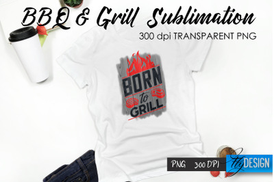 BBQ &amp; Grill T-Shirt Sublimation Design | Fathers Day T-Shirt Design