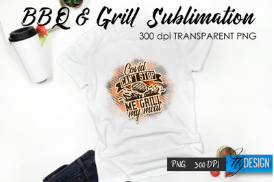 BBQ &amp; Grill T-Shirt Sublimation Design | Fathers Day T-Shirt Design